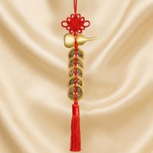 Consecrated Brass Gourd Five Emperor Coins Hanging Charm | Traditional Feng Shui Evil Warding & Prosperity Amulet 【開光擋煞】純銅葫蘆五帝錢掛件 | 車載辟邪保平安 化解門對門防小人 匯聚五方財氣