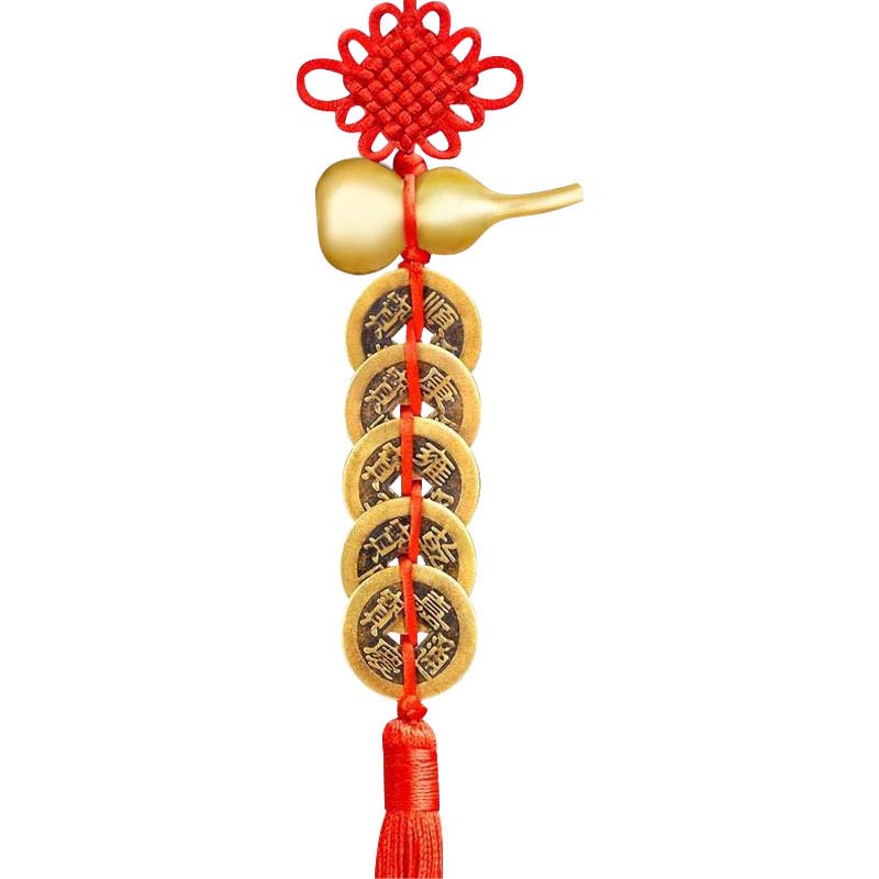 Consecrated Brass Gourd Five Emperor Coins Hanging Charm | Traditional Feng Shui Evil Warding & Prosperity Amulet 【開光擋煞】純銅葫蘆五帝錢掛件 | 車載辟邪保平安 化解門對門防小人 匯聚五方財氣 - Image 4
