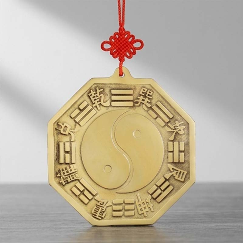 Consecrated Solid Brass Tai Chi Ba Gua Mirror - 5 Inches | Traditional Feng Shui Protection & Evil Warding Amulet 【開光鎮宅】5吋純銅太極八卦鏡 | 住宅風水化煞法器 抵御形煞 招財納福