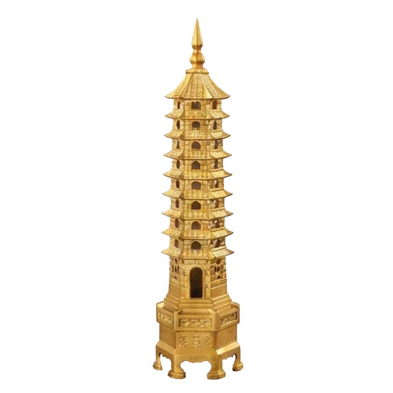Consecrated Solid Brass 9-Tier Wen Chang Pagoda (25cm) | Traditional Feng Shui Academic & Career Mascot 【開光旺文】25cm純銅九層文昌塔擺件 | 利學業考功名 啟智慧 步步高升旺事業 - Image 4