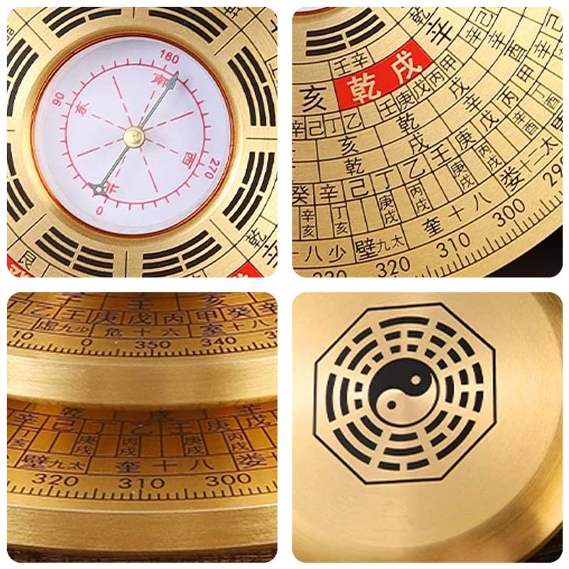 Consecrated Solid Brass Feng Shui Compass (8cm, 330g) | Professional Portable Luo Pan for Energy Assessment & Home Protection 【開光鎮宅】8cm全銅便攜風水羅盤擺件(330g重工) | 專業測量方位 分析氣場 擇方化煞 調節運勢 - Image 3