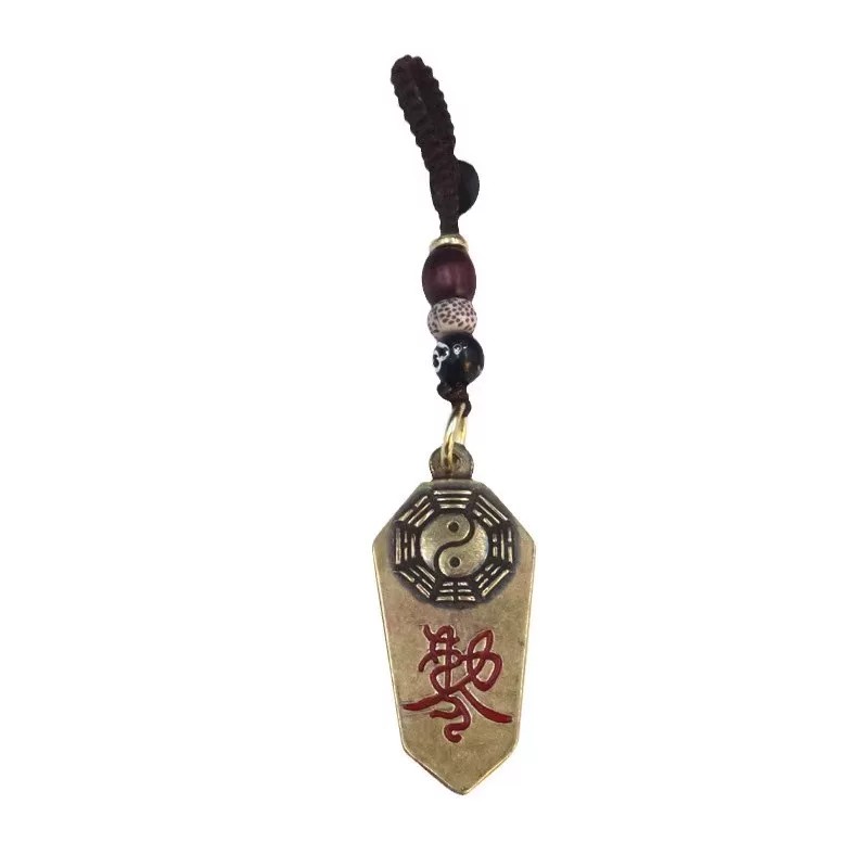 Vintage Brass Bagua Token Keychain | Traditional Chinese Culture Gift - Image 5