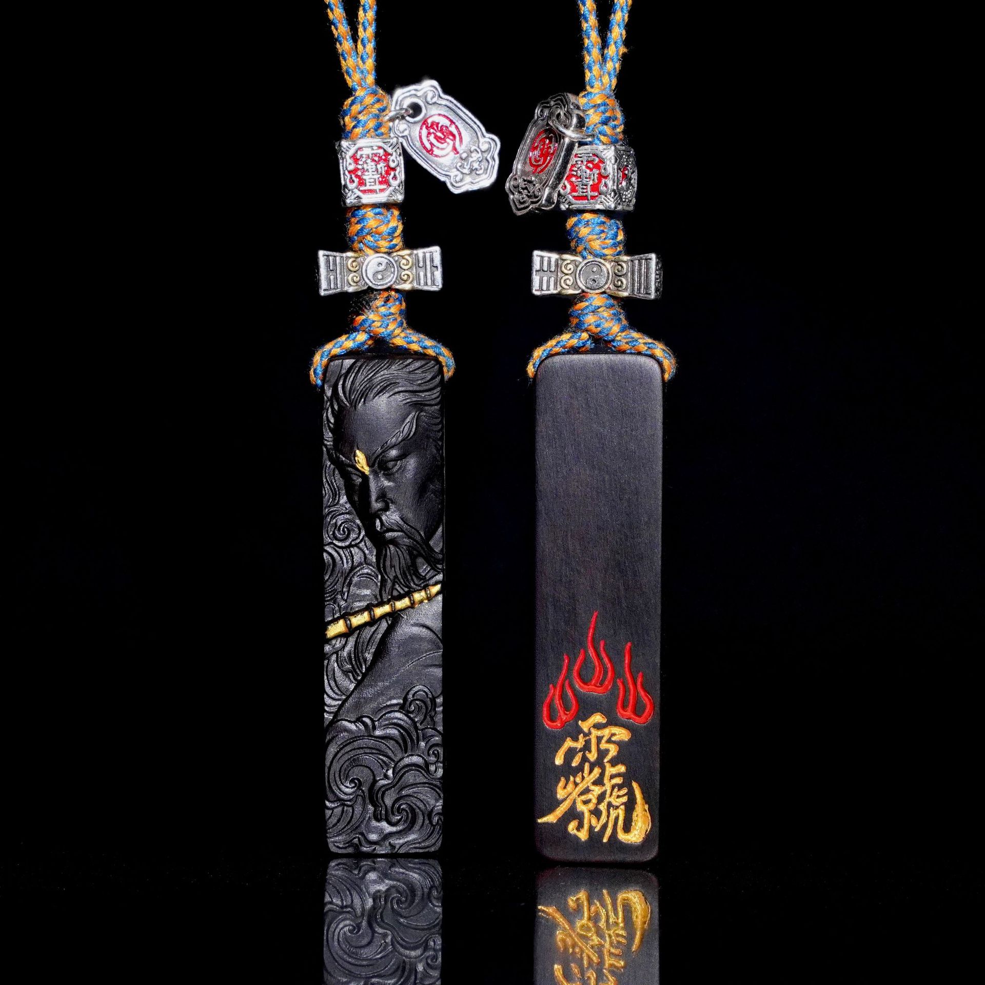 Hand-Carved Natural Lightning-Struck Jujube Wood Pendant - Traditional Chinese Cultural Artifact & Artisan Jewelry【非遗手作】天然雷击枣木玉化吊坠 - 雷祖文化手工雕刻挂件(国潮文创) - Image 3