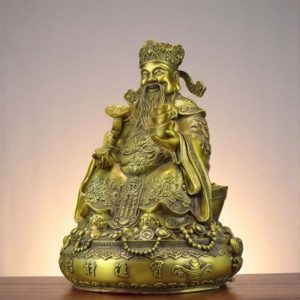 Consecrated Pure Brass Civil God of Wealth Bi Gan Statue (28cm) | Taoist Heavenly Treasury Guardian & Prosperity Deity 【開光純黃銅天官文財尊神比干像（高28cm）| 掌管天下財庫 無心公平無私 招財正財 商家文士必備】
