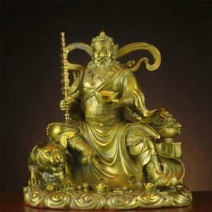 Consecrated Pure Brass Marshal Zhao Gongming Statue (23cm) | Taoist Martial God of Wealth & Guardian Statue 【開光純黃銅正一玄壇趙公明元帥神像 | 武財神玄壇真君 鎮宅護法 招財進寶 五路財神之首】