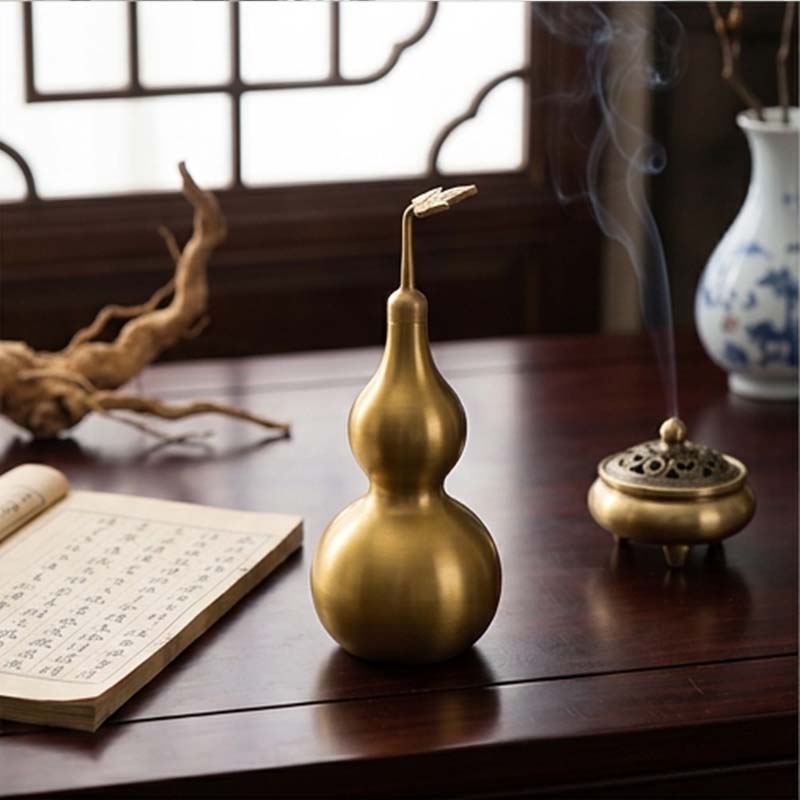 Consecrated Pure Brass Ba Gua Feng Shui Wu Lou Gourd (Wealth & Health Protection Mascot) 【開光招財】純銅八卦寶葫芦擺件(可開蓋) | 招財納福 化煞祛病 鎮宅避邪 護佑合家平安 - Image 2