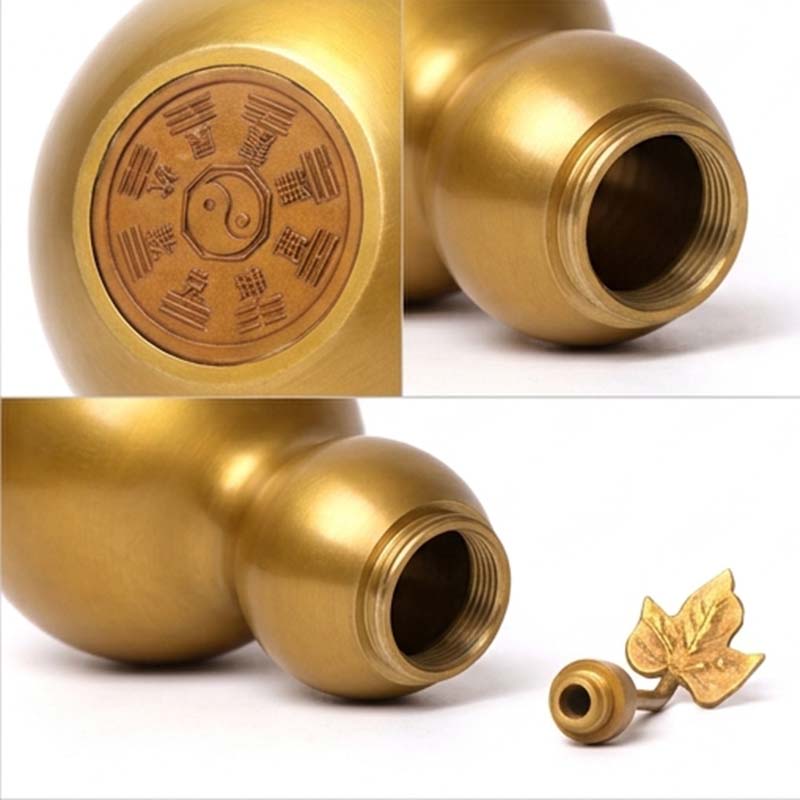 Consecrated Pure Brass Ba Gua Feng Shui Wu Lou Gourd (Wealth & Health Protection Mascot) 【開光招財】純銅八卦寶葫芦擺件(可開蓋) | 招財納福 化煞祛病 鎮宅避邪 護佑合家平安 - Image 3