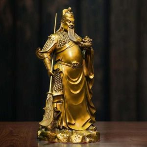 Consecrated Pure Brass Lord Guan (Guan Yu) Statue (38cm) | Taoist Martial God of Wealth & Guardian【開光純黃銅關聖帝君神像 | 威武武財神 鎮宅降魔 護法招財 忠義千秋】  Statue