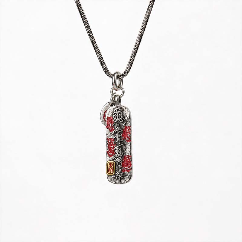 Handcrafted Cupronickel Eight-Directions Wealth Pendant - Five Road God of Wealth Talisman Necklace | Daoist Prosperity Amulet for Men Women