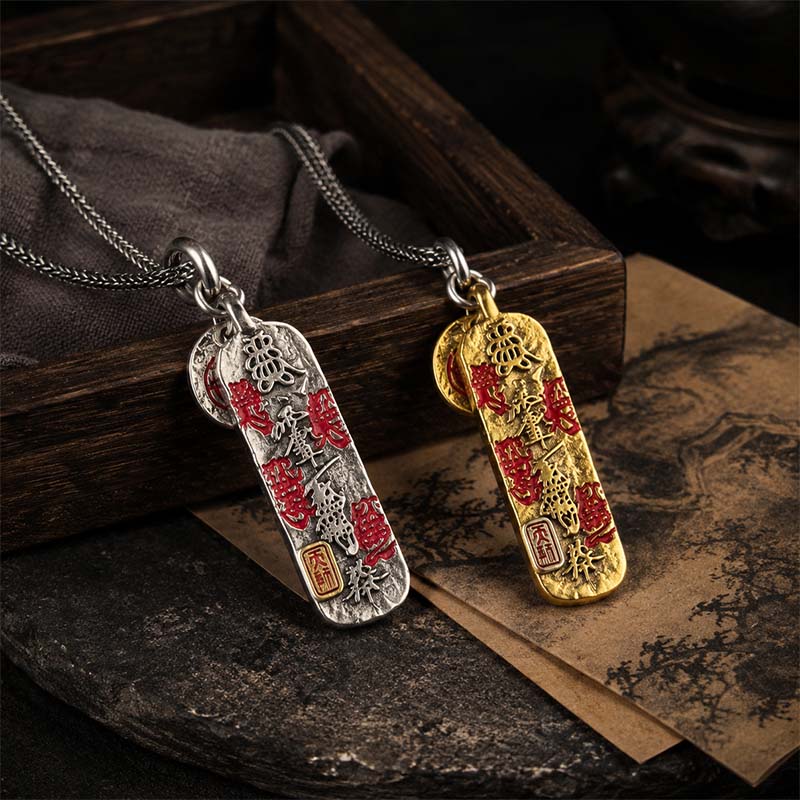 Handcrafted Cupronickel Eight-Directions Wealth Pendant - Five Road God of Wealth Talisman Necklace | Daoist Prosperity Amulet for Men Women - Image 3