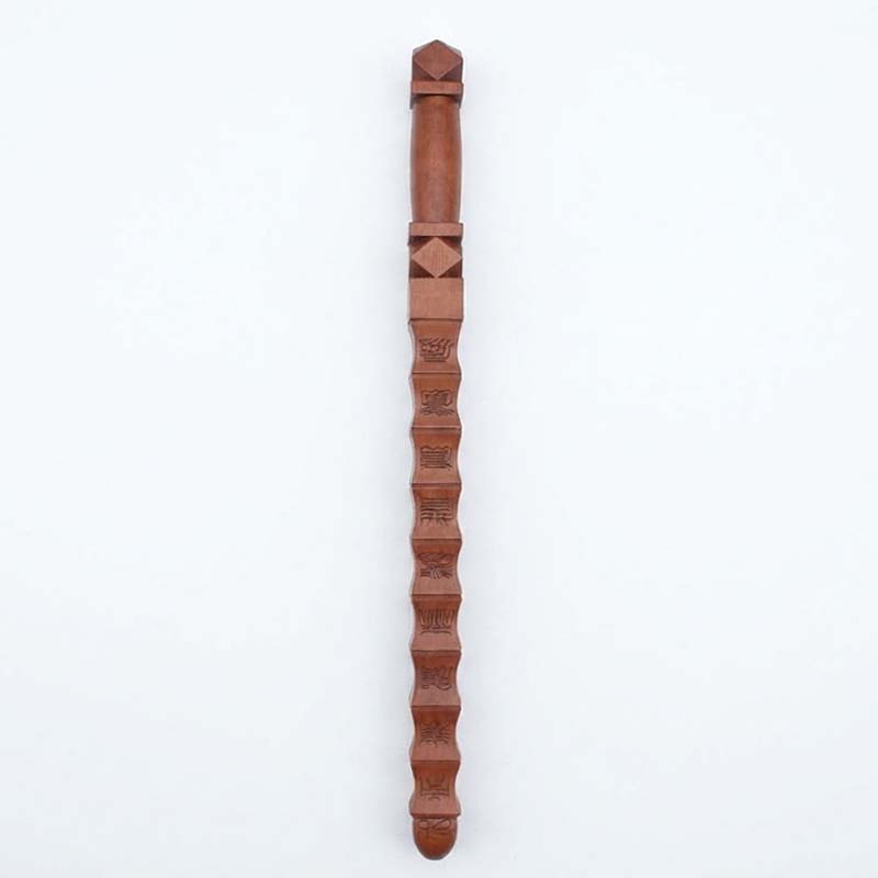 Consecrated Thunder-Struck Jujube Wood Spirit-Striking Whip - 40cm | Daoist God-Beating Ritual Whip for Exorcism & Spirit Command