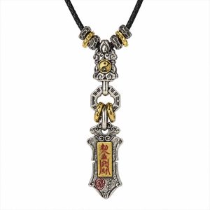 Handcrafted Cupronickel Thunder Command Demon-Subduing Pendant | Daoist Lei Ling Talisman Protective Necklace