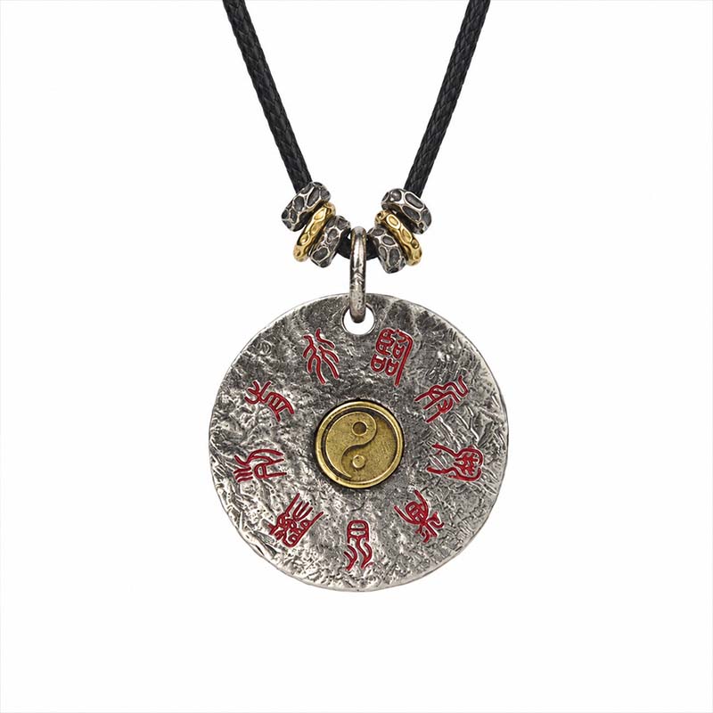 Handcrafted Cupronickel Taiji Thunder Patriarch Pendant | Daoist Lei Zu Holy Name Protection Disc Necklace