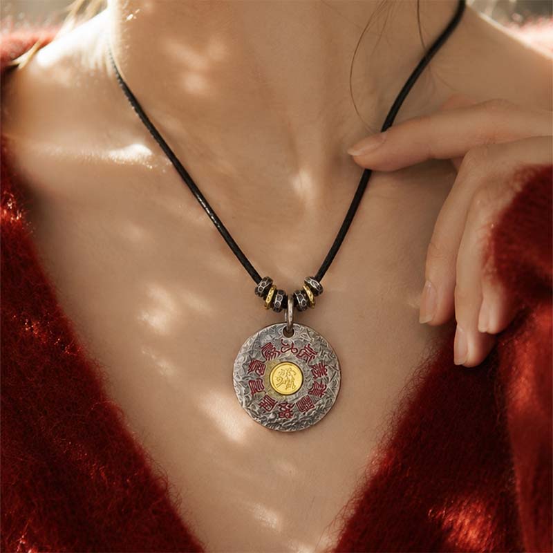 Handcrafted Cupronickel Taiji Thunder Patriarch Pendant | Daoist Lei Zu Holy Name Protection Disc Necklace - Image 2