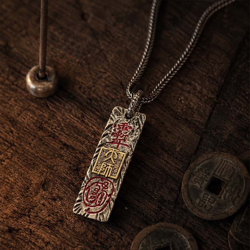 Handcrafted Cupronickel Celestial Master Golden Light Mantra Pendant | Daoist Jin Guang Zhou Protective Talisman Necklace - Image 3