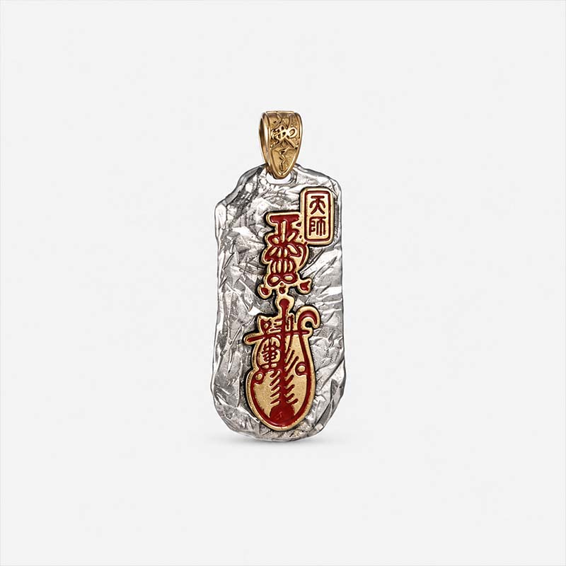 Handcrafted Cupronickel Wang Lingguan Peace Talisman Pendant | Daoist Guardian Deity Safety Amulet Necklace
