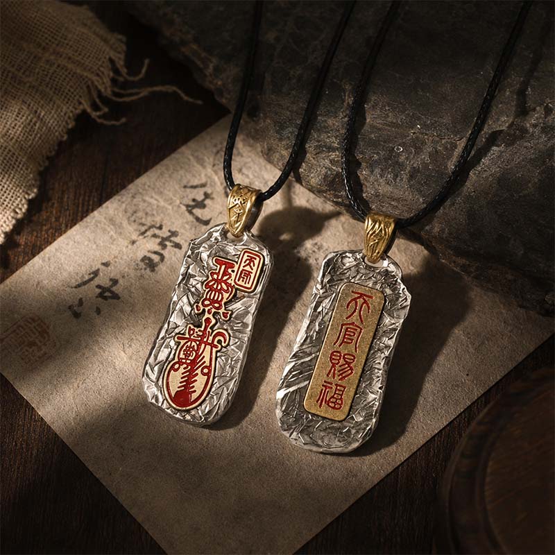 Handcrafted Cupronickel Wang Lingguan Peace Talisman Pendant | Daoist Guardian Deity Safety Amulet Necklace - Image 4