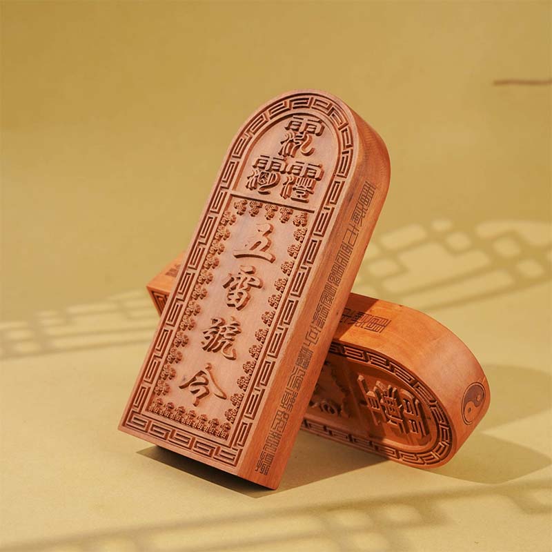 Consecrated Thunder-Struck Jujube Wood Five Thunders Command Tablet | Zhengyi Daoist Highest-Authority Thunder Decree (Wu Lei Hao Ling) - Image 2