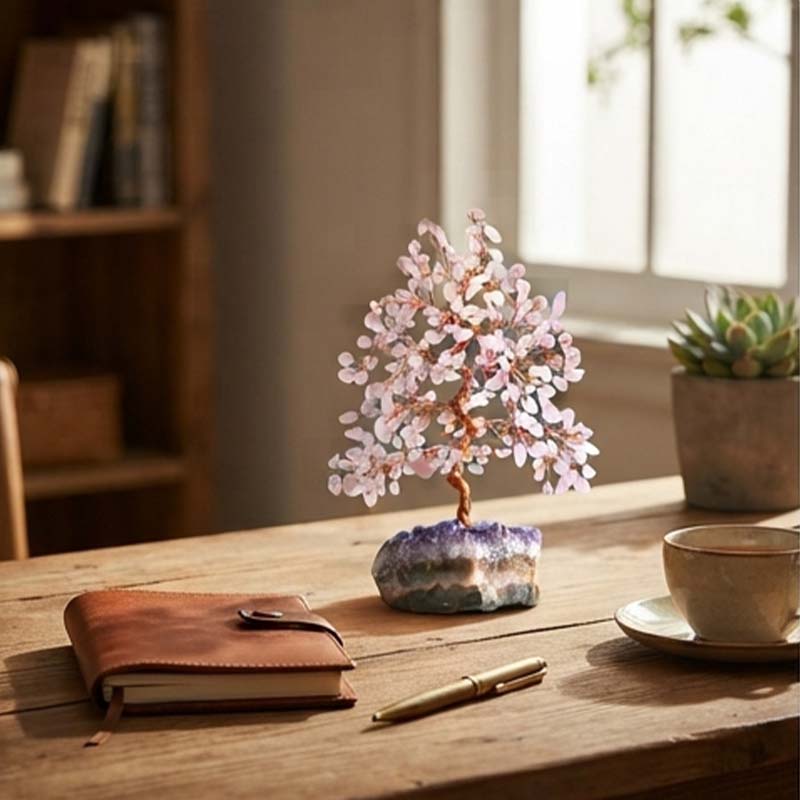 Consecrated Natural Crystal Gemstone Tree - 4 Colors | Feng Shui Wealth & Energy Desk Ornament - Image 2