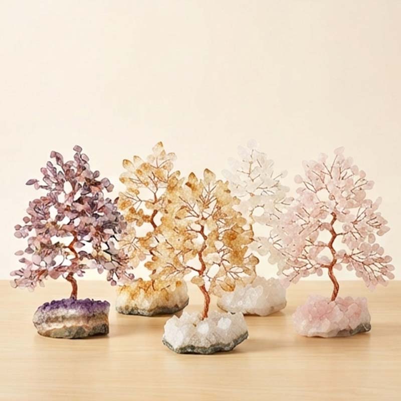 Consecrated Natural Crystal Gemstone Tree - 4 Colors | Feng Shui Wealth & Energy Desk Ornament - Image 3