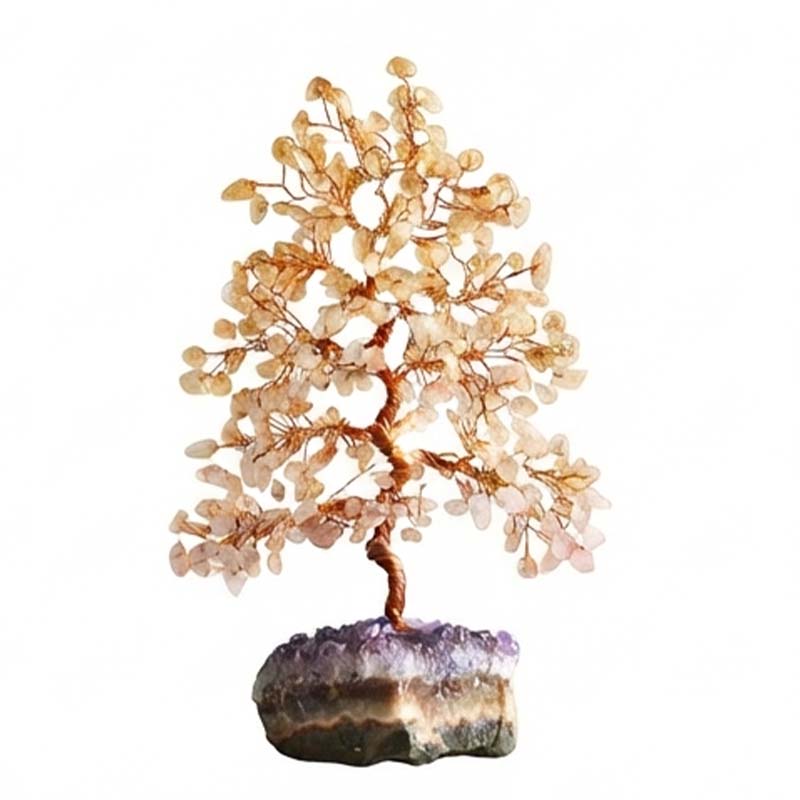 Consecrated Natural Crystal Gemstone Tree - 4 Colors | Feng Shui Wealth & Energy Desk Ornament