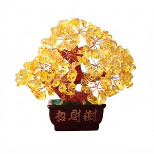 Consecrated Crystal Bonsai Fortune Tree in Ceramic Pot - 4 Colors | Classic Feng Shui Wealth Tree