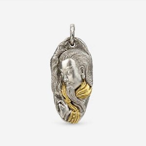 Handcrafted Cupronickel Zhenwu Great Emperor Pendant | Daoist Northern Supreme Warrior Deity Protective Amulet Necklace