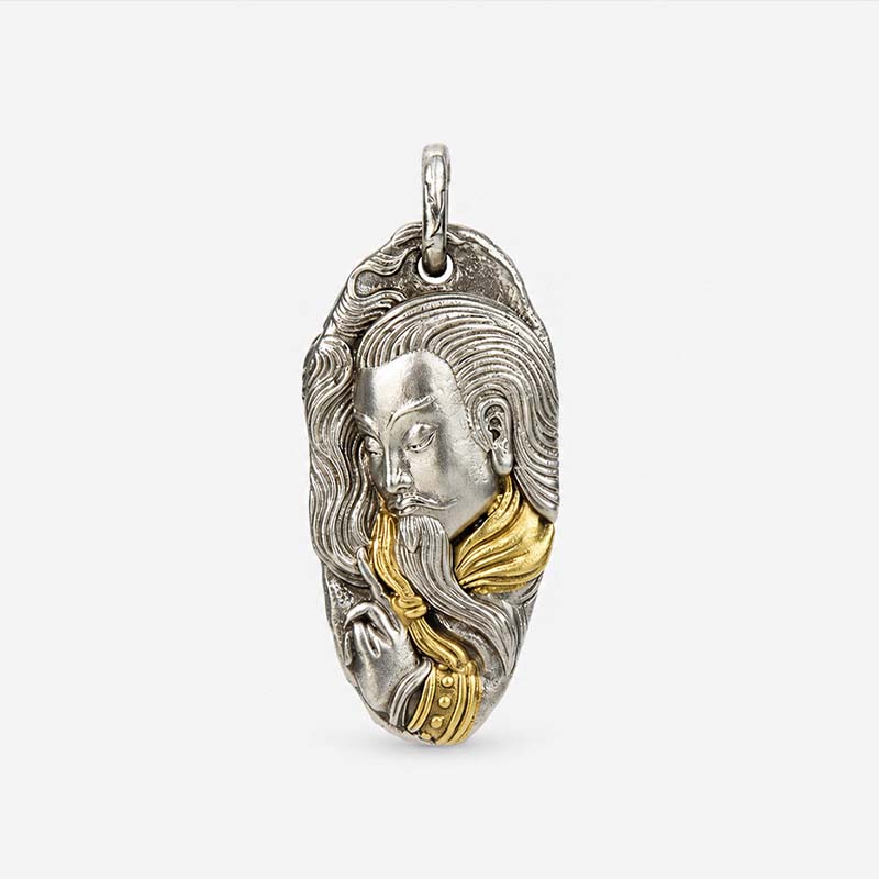 Handcrafted Cupronickel Zhenwu Great Emperor Pendant | Daoist Northern Supreme Warrior Deity Protective Amulet Necklace